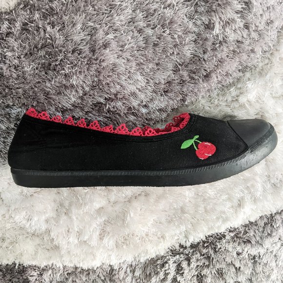 Rockabilly Shoes - Rockabilly Cherries Ballet Flats
